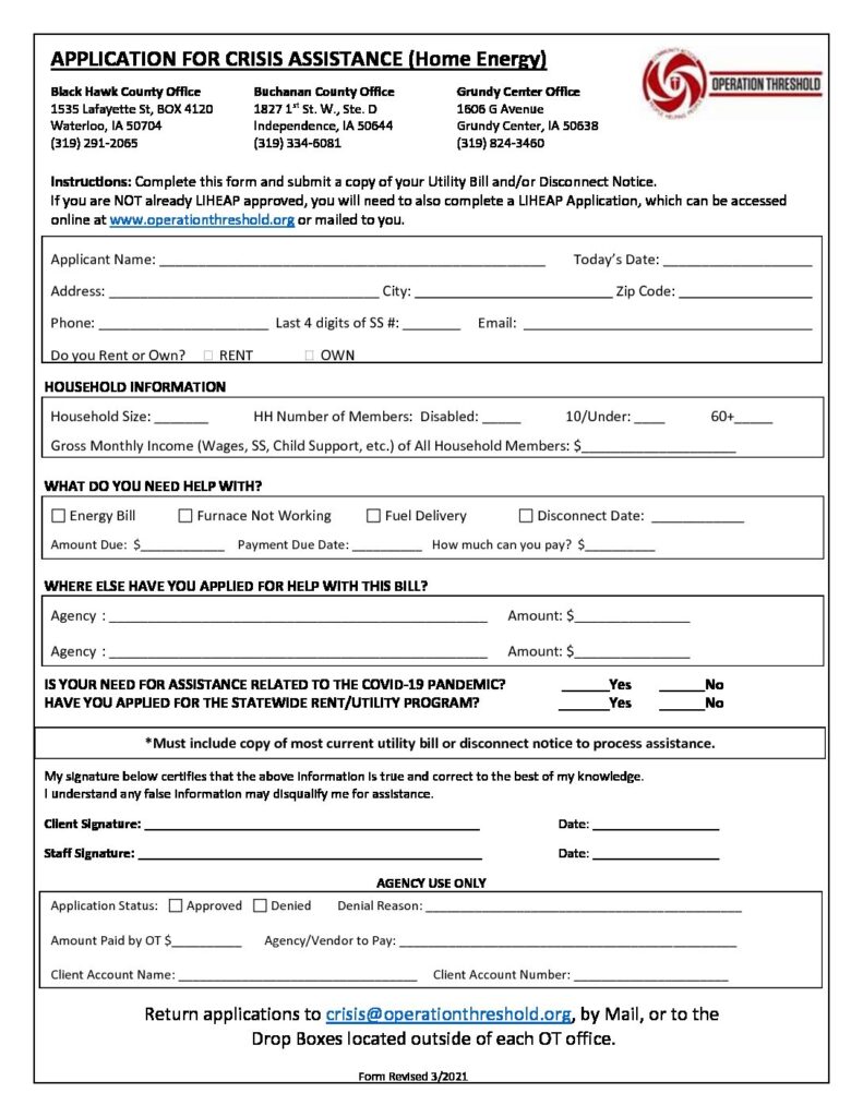 Utility Crisis Fy Operation Threshold