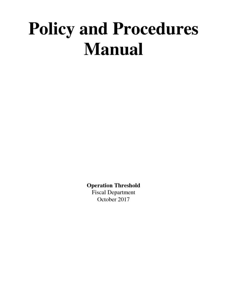 New Policy and Procedures October 2017 | Operation Threshold